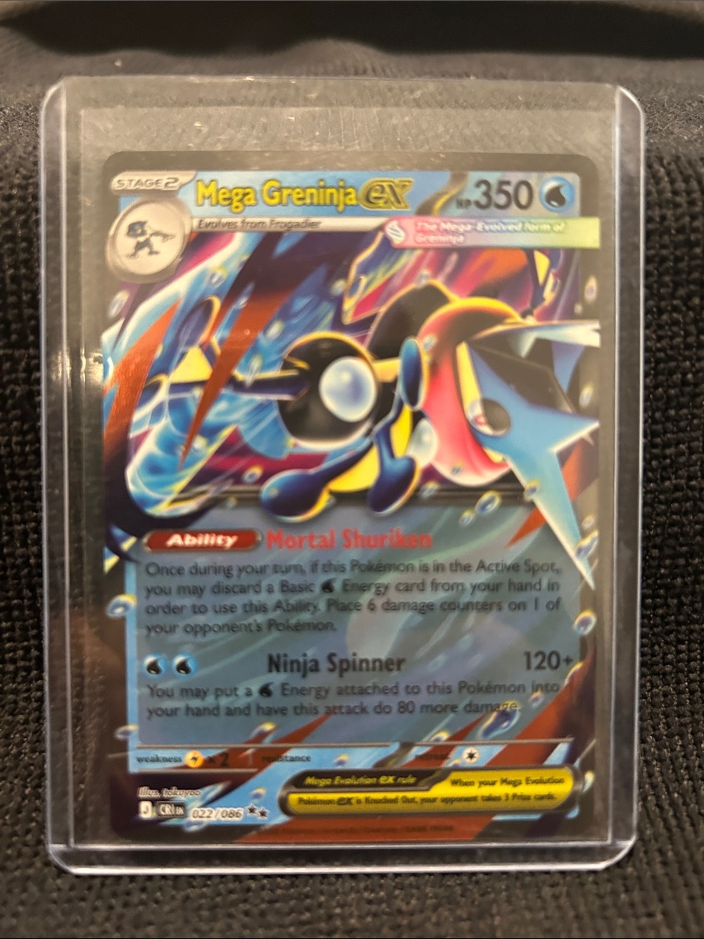 Pokemon Mega Greninja EX Holo Blue Black Yellow